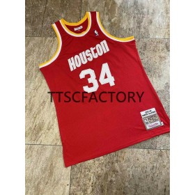 Dres Houston Rockets OLAJUWON 34 Retro Mitchellness Crvena Swingman - Muške